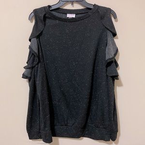 Cold shoulder sweatshirt with speckled details